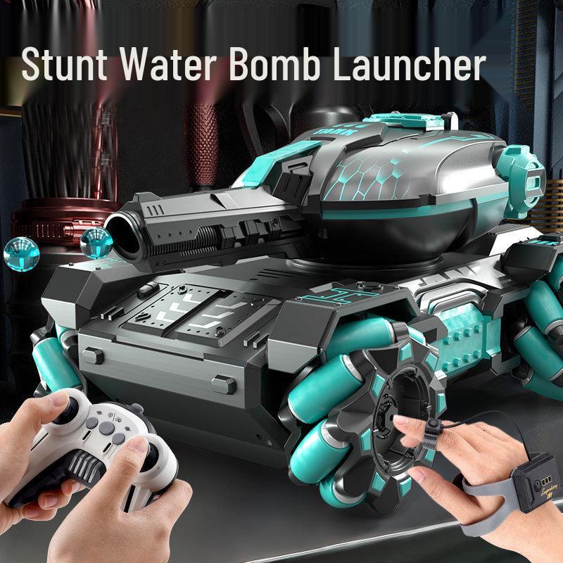 2.4G Gesture Sensing Remote Control Tank Car with Water Bomb Launch, Drifting, and Off-Road Racing for Kids