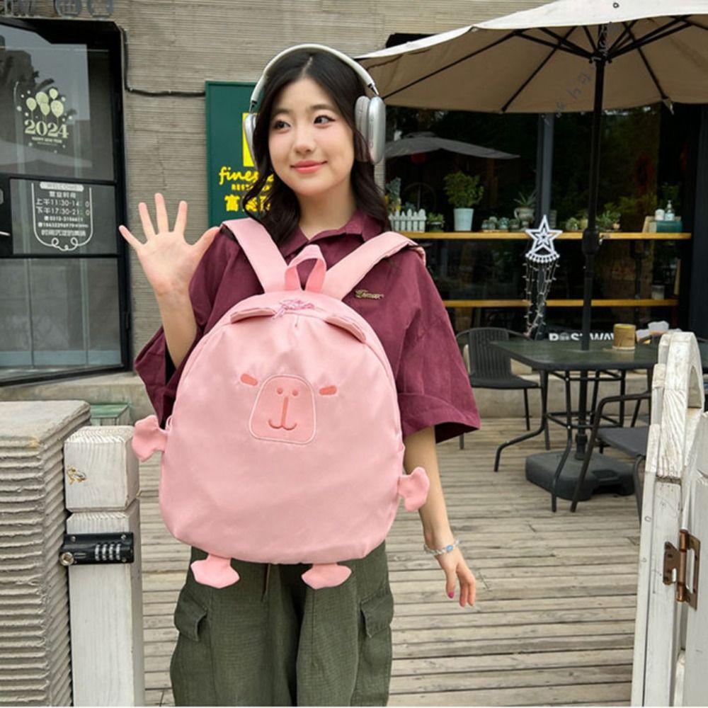 

Cartoon Pink Capibala Backpack Large Capacity Cartoon Backpack Children s School Bag Travel