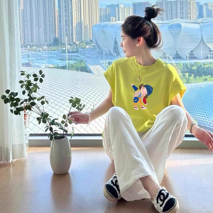 

Летняя новинка 2025 года, женская дизайнерская футболка с коротким рукавом в корейском стиле S