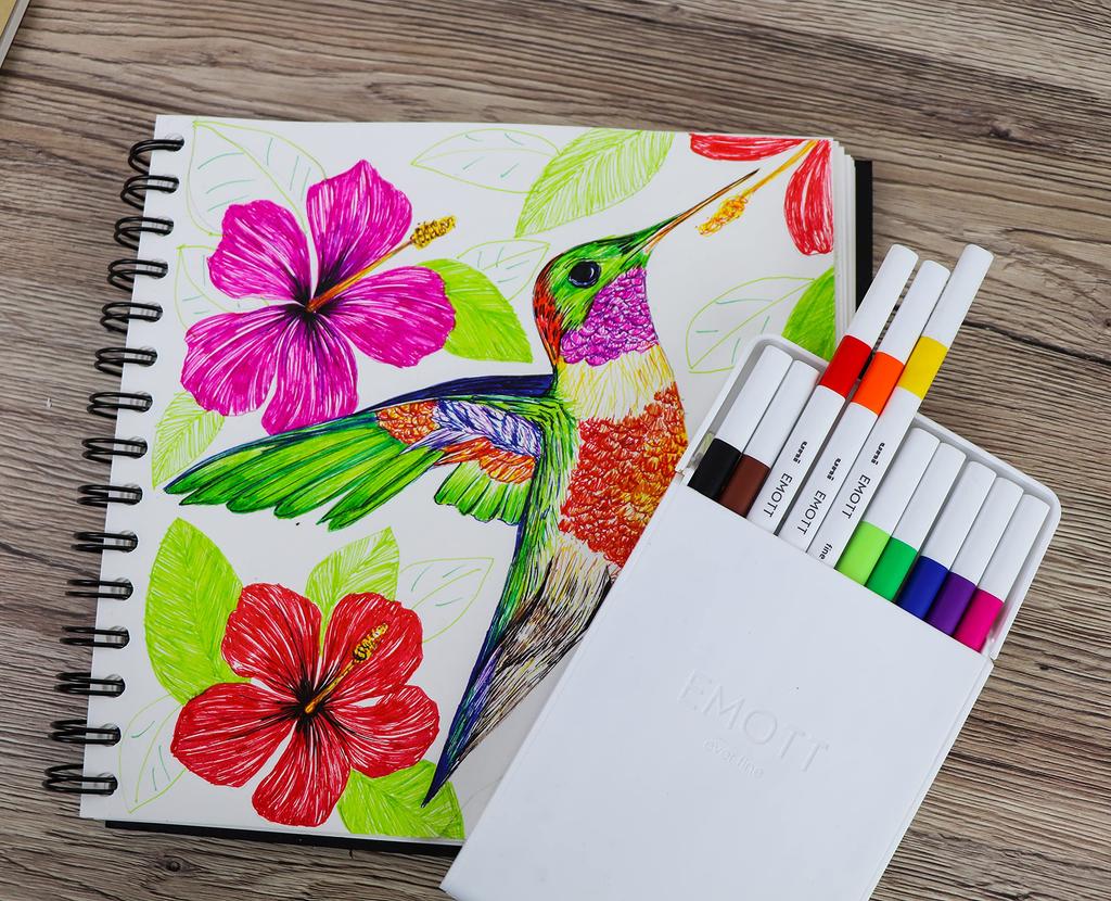 Mitsubishi Pencil EMOTT 10 Water-Based Pens, Colors, No. 1, PEMSY10C.NO1