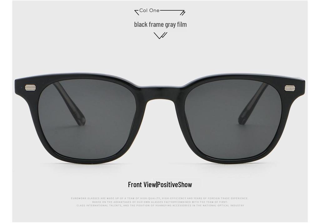 Retro Korean Style Propionate Sunglasses - Unisex Small Face Design with High-End Street Fashion Temple Insert 6241.