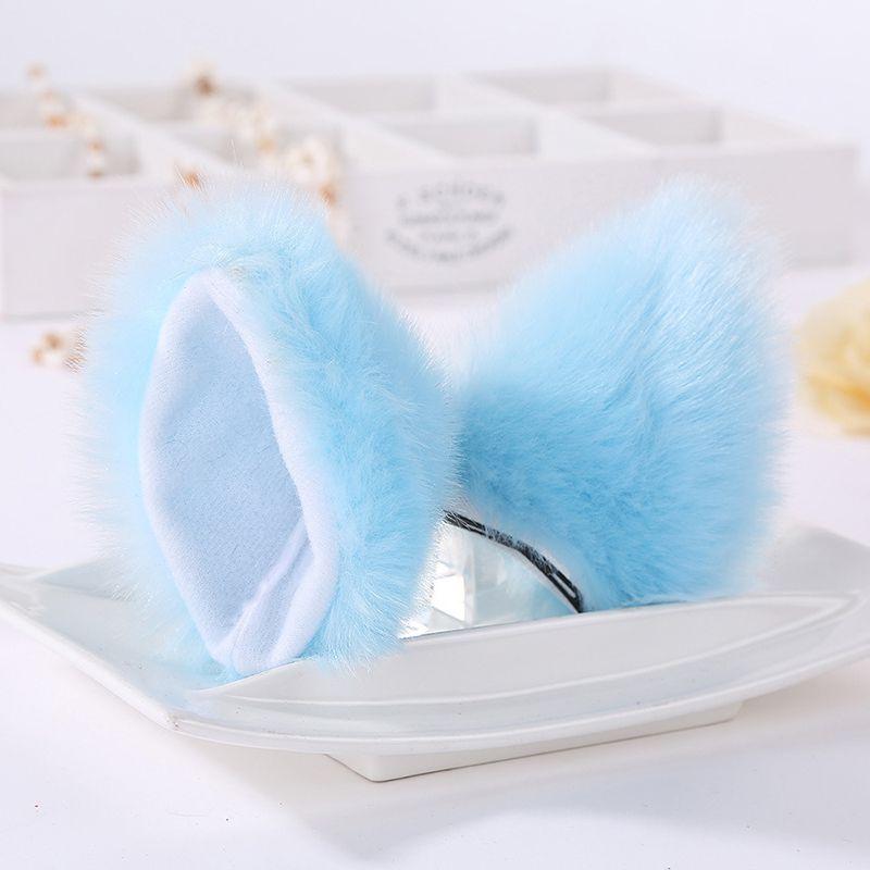 Luxurious Faux Fur Cat Fox Long Fur Ears Costume Hair Clip For Halloween Cosplay Parties