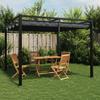 Vidaxl Garden Gazebo With Retractable Roof, Anthracite, 3X3 M, Steel