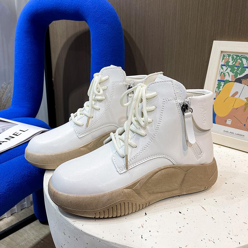 Бархатные высокие кожаные туфли женские новые осенне-зимние недорогие маленькие белые — фото 6