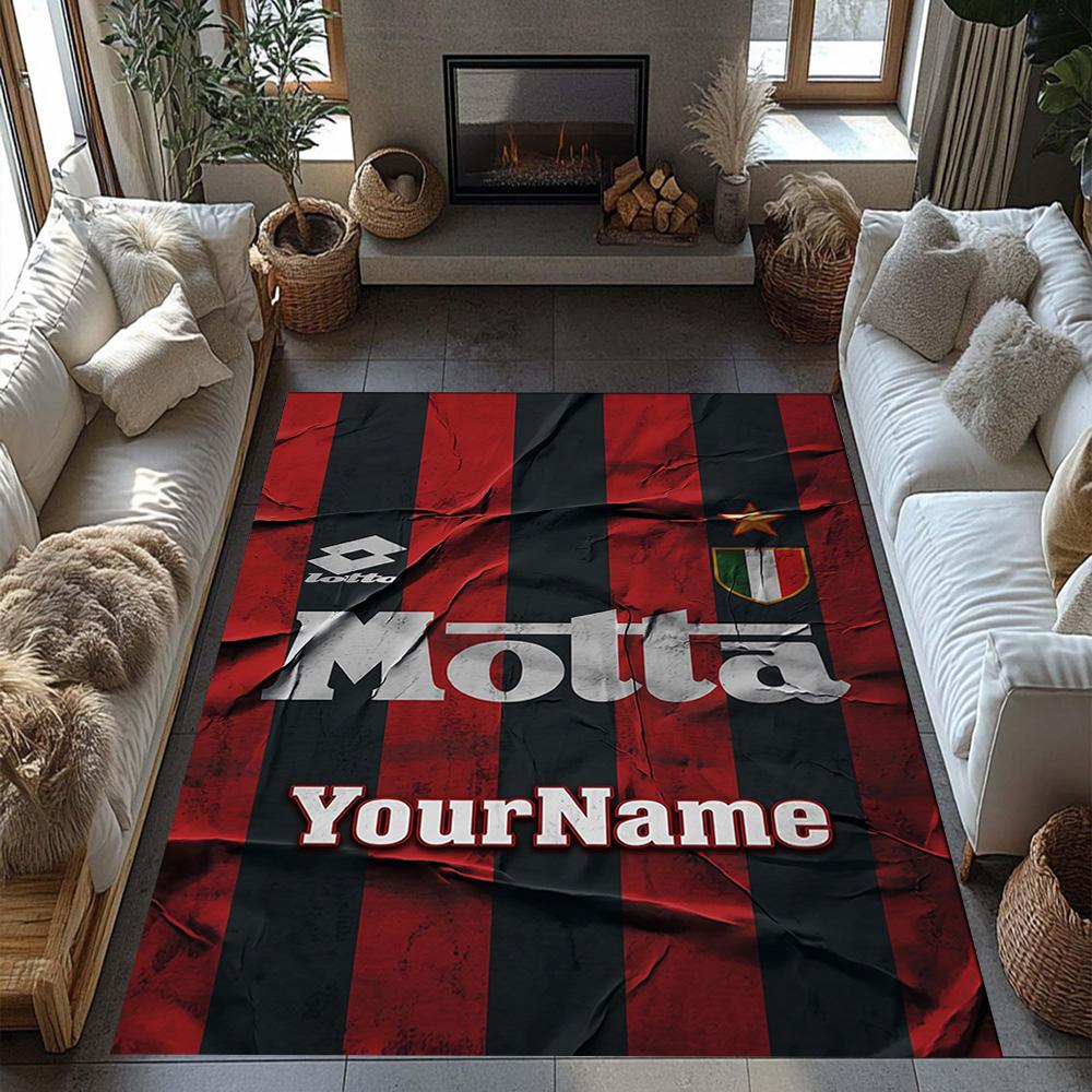 Ac Milan Customize Text Carpet Perfect for Kitchen Outdoor Dining Room Playrooms Anti-slip Rug Office home decor Perfect Gift for Women/Men