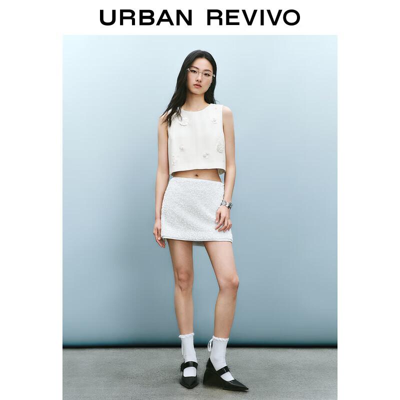 UR Women s 3D Floral Sequin Sleeveless Blouse L