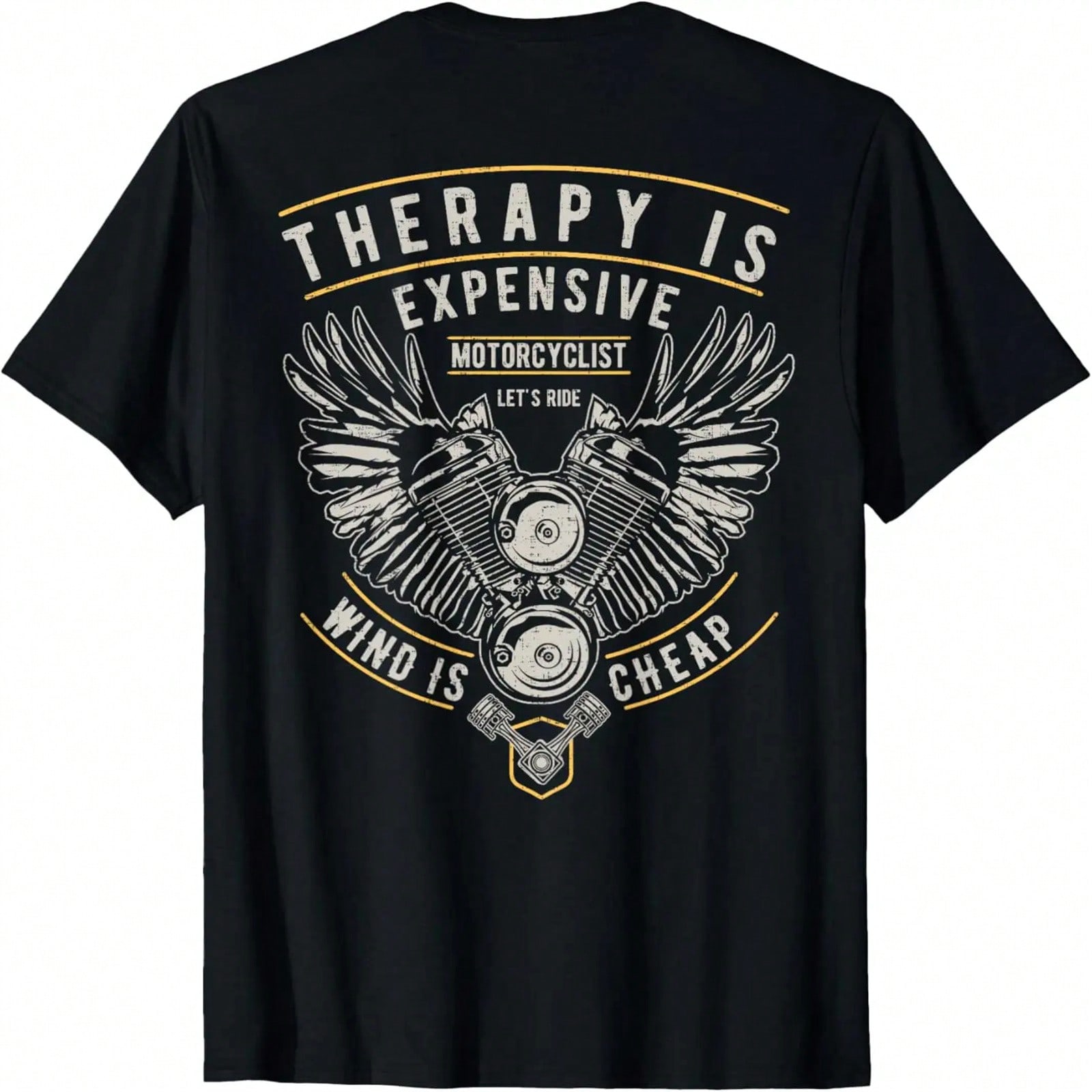 Therapy Is Expensive Wind Is Cheap Motorcycle Biker Vintage T-Shirt S разноцветный