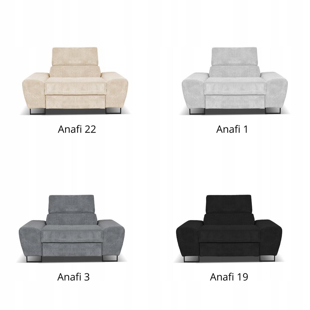 Zestaw mebli wypoczynkowych salon Savio Sofa 2os fotele czarny Family Meble