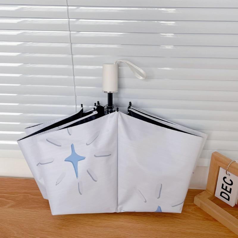 INS Cute Blue Fireworks Automatic Umbrella Rainy Sunny Folding Umbrella Women Student Outdoor Shopping Sun Protection Umbrellas