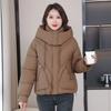 Fashionable Short Hooded Down Cotton Jacket for Women 2025 Winter New Age-reducing Slimming Versatile Thickened Padded Jacket