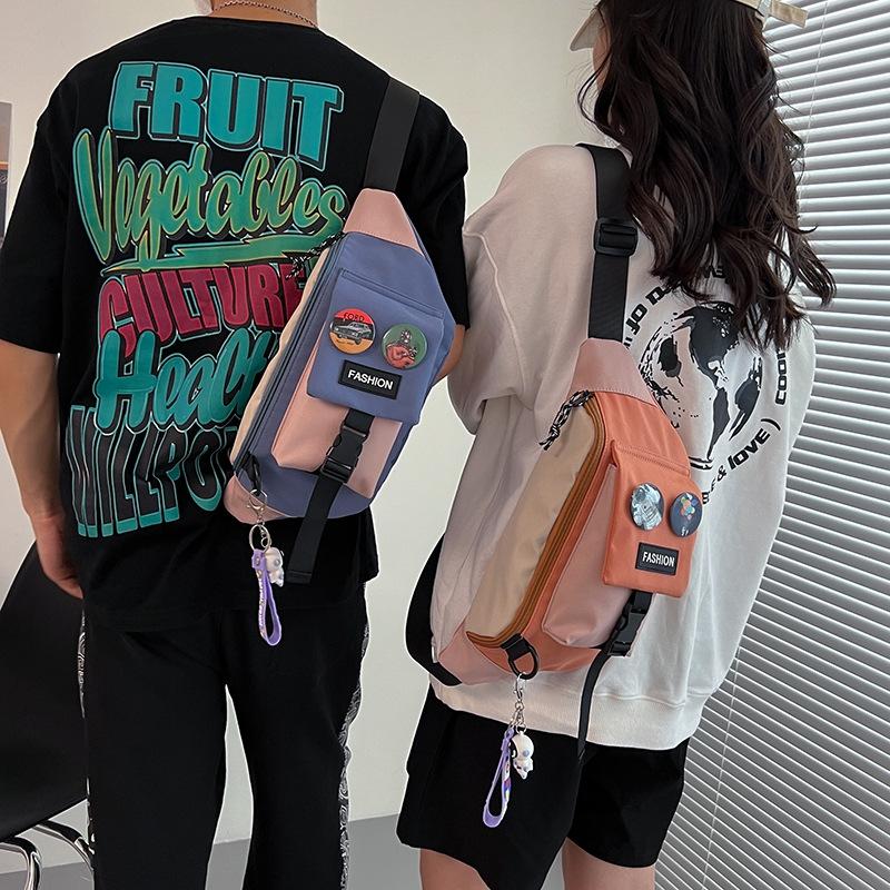 Trendy Brand Couple Breast Bag Men's and Women's New Korean Version Student Messenger Bag Fashion Leisure Sports Storage Bag