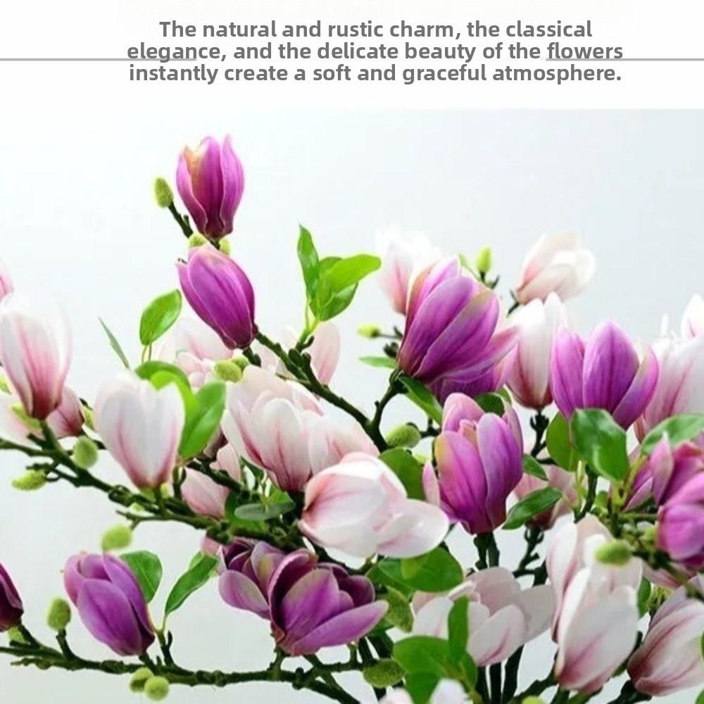 Kytice magnolií z hedvábí Real Touch Odolná vůči vyblednutí Simulované orchideje Svatba Dekorace