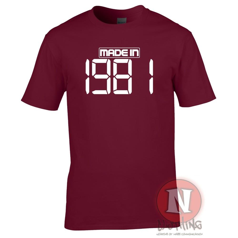 Made In 1981 TShirt Birthday Party Celebration Fancy Dress Teeshirt S