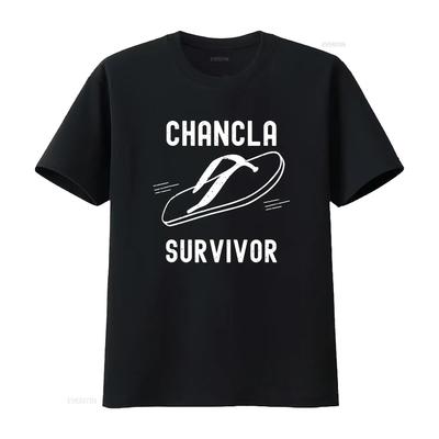 Chancla Survivor Funny Mexican T Shirt Vintage Washed Stretched Fashion Slightly Streetwear Breathable Unisex Designer Clothes