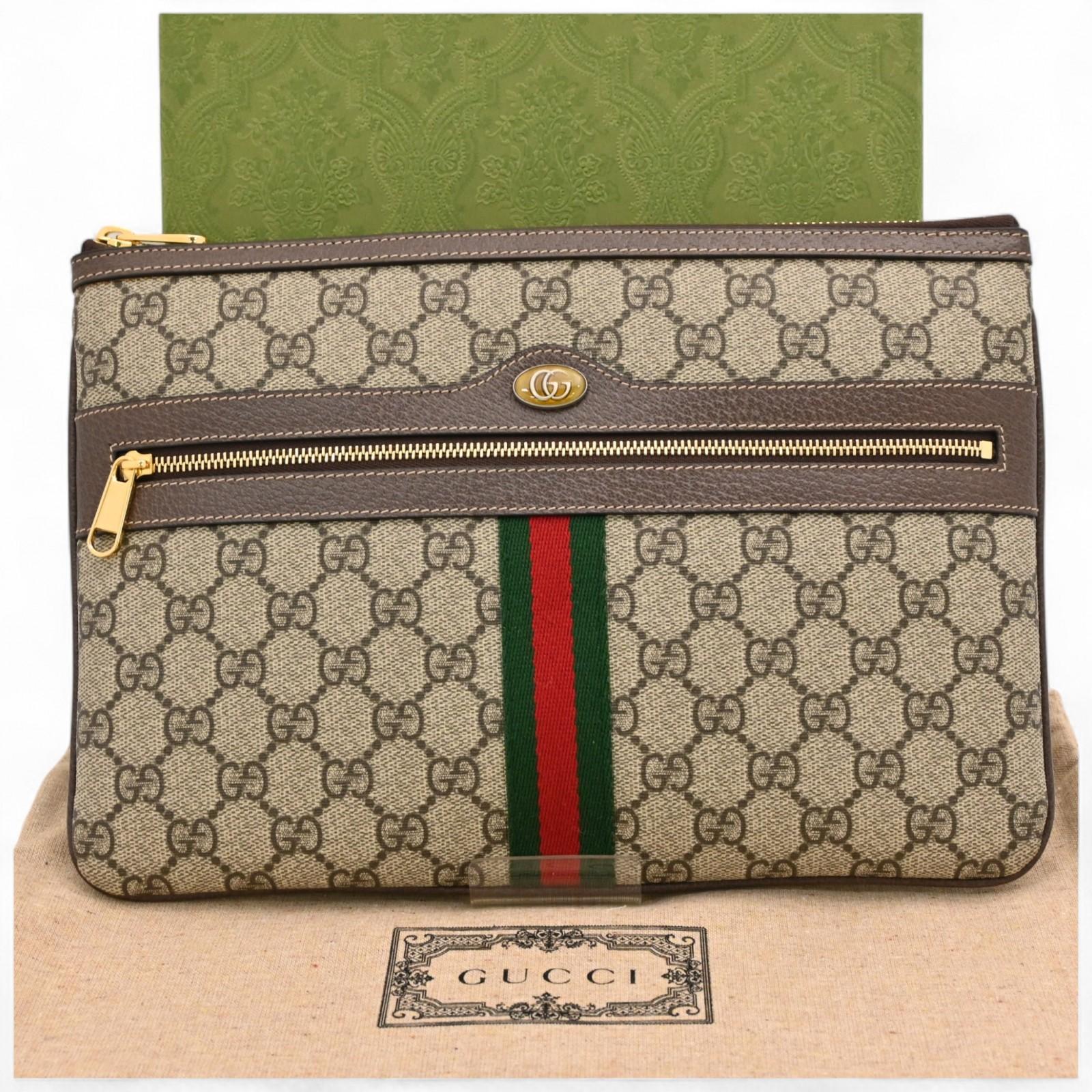 

Auth GUCCI GG Supreme Ophidia Clutch Bag Brown Canvas Women’s gu5440cc