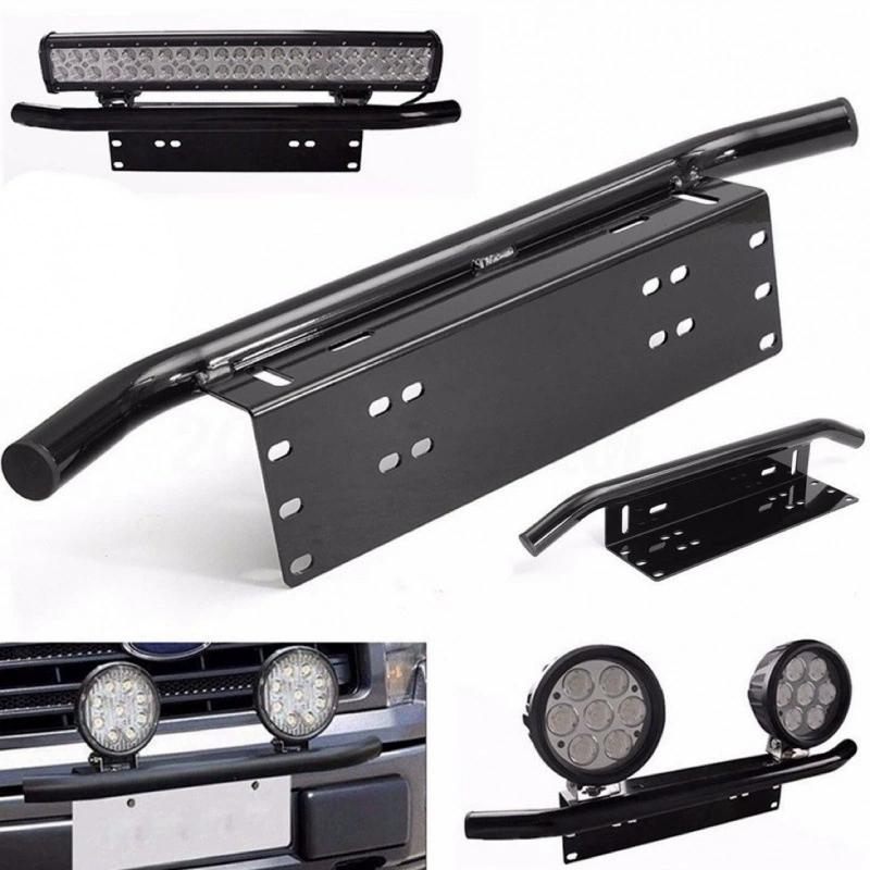 1Pcs Universal Log Light Mount Bracket Stainless Steel Off Road Led Light Bar Frame Holder Front Bumper License Plate Suv Lamp H