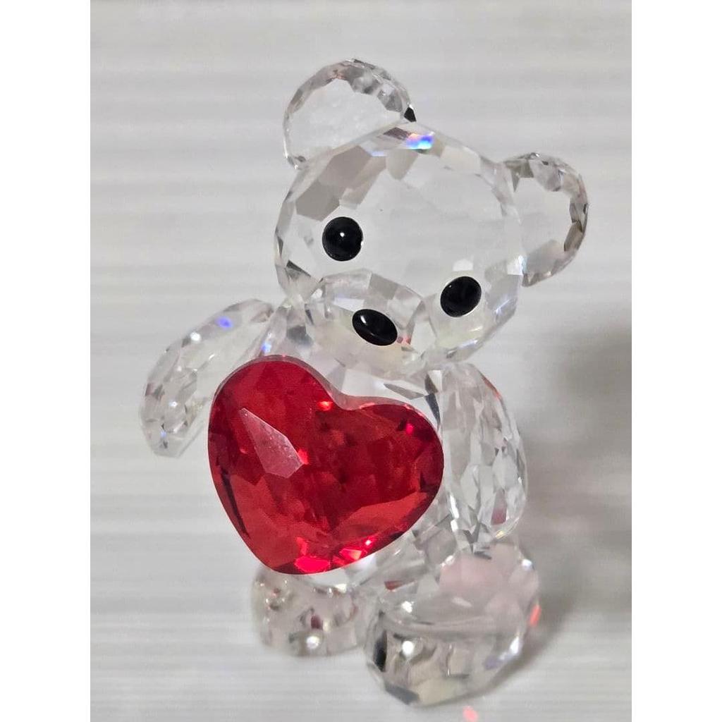Used Final price reduction!Swarovski crystal bear figurine red heart