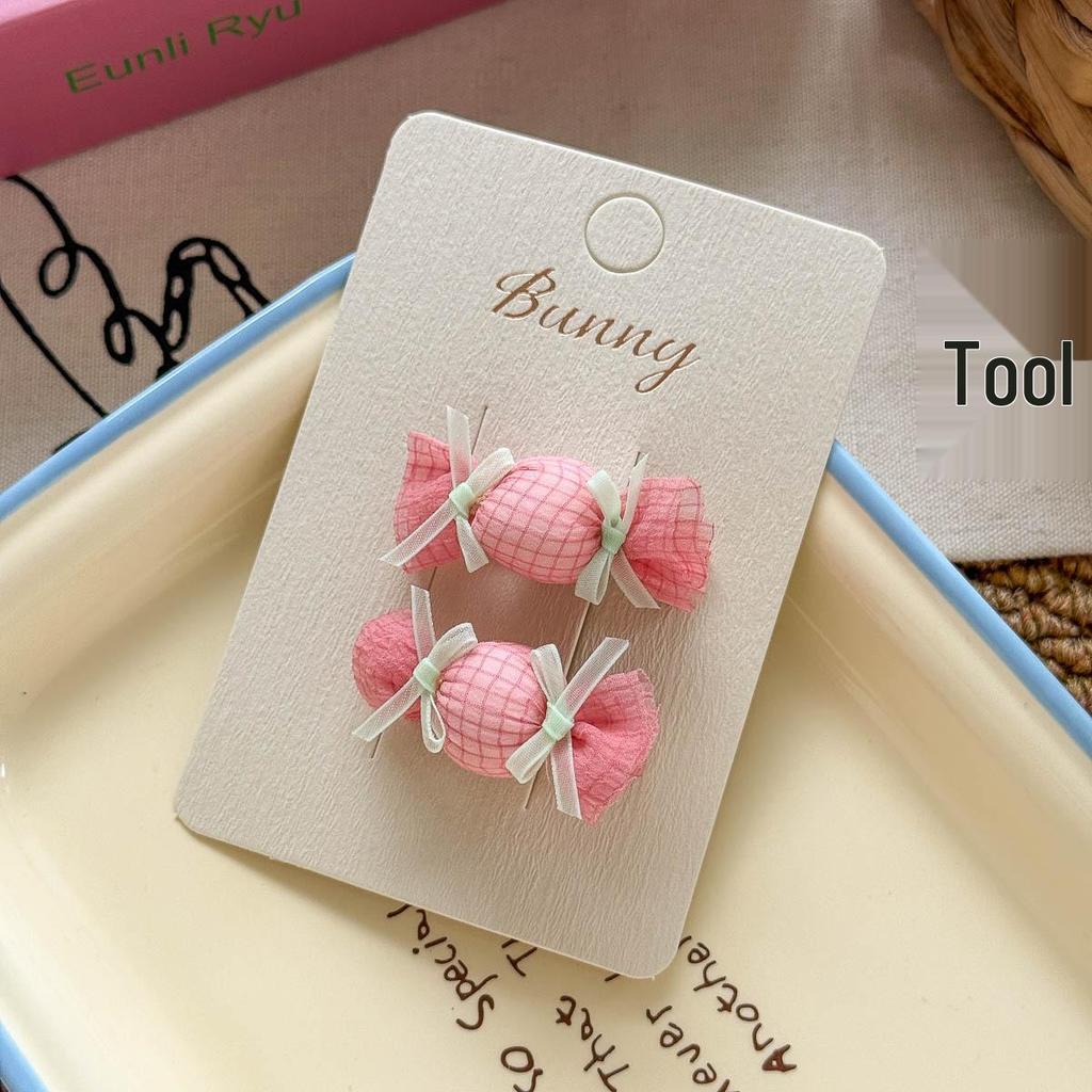 Children's Cute Candy Duckbill Hair Clip with Double Ponytail Rubber Band - Versatile Hair Accessories for Girls
