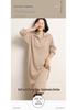 Women's 2024 Autumn Half-Zip Lapel Cashmere Wool Knee-Length Knit Dress