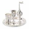 4 Pieces Beverage Service with Tray Decorative Pot Cups Ornate for