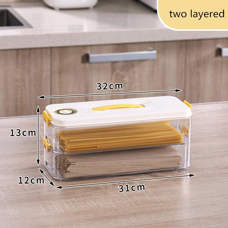 Plastic Pasta Storage Box Containers Organizer For Pantry Spaghetti Noodle Container For Kitchen Cupboard Refrigerator