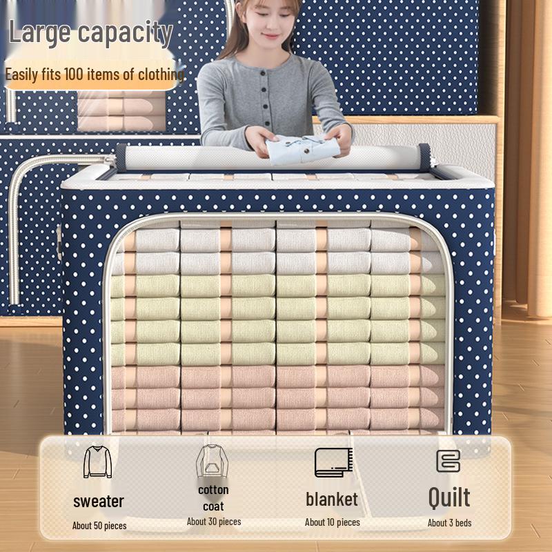 Large Capacity Fabric Wardrobe Organizer with Visual Window