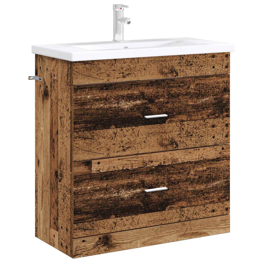 Bathroom Vanity Unit Reclaimed Wood Look 78.5 x 37.5 x 81 cm Particleboard