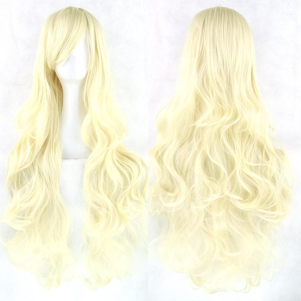 80CM Top Quality Side Bang Layered Shaggy Long Curly Heat Resistant Charming Cosplay Wig