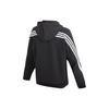 Adidas Striped Cuff Casual Pullover Hoodie Women Tops Black H67044