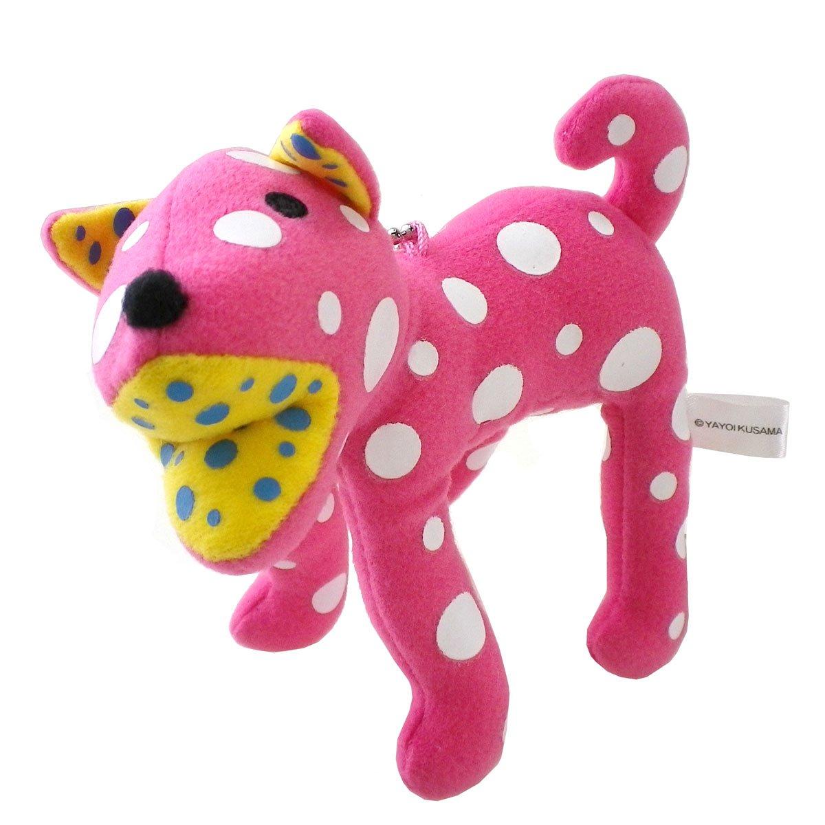 

Yayoi Kusama Plush Toy Strap Accessory, RING-RING TOKO-TON Plush Mascot Keychain for Smartphones (Pink)