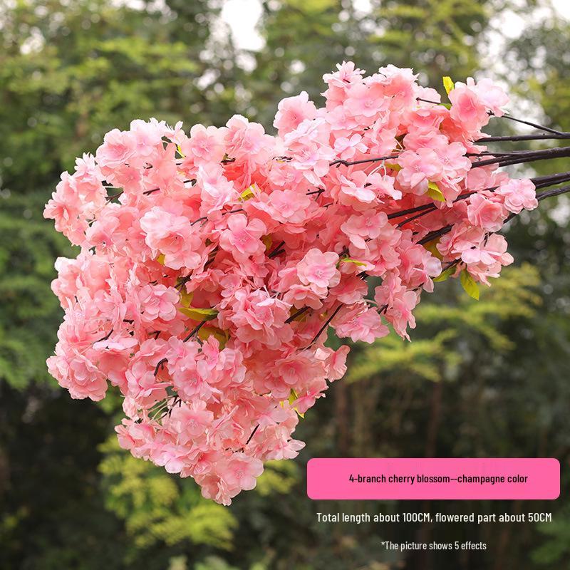 Silk Cherry Blossom Branch Artificial Vine: Floral Decoration for Weddings and Indoor Spaces