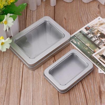 Tinplate Storage Box Silver Blank Storage Traveling Camping Use Attachment