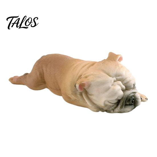 Realistic Animal Model Simulated Sleeping Dog Model, Lying French Bulldog Figurine, Mini Puppy Home Decor PVC Educational Toy for Toddlers Boys Girls