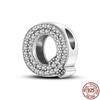 100% Real 925 Sterling Silver Letter Alphabet A-Z Charm Name Bead Fit  Bracelet Pendant Jewelry