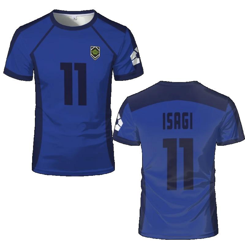 Blue Lock Isagi Yoichi Pánské Dámské Fotbalové Tričko Hyoma Chigiri Sportovní Tričko Volné Prodyšné Absorbující Pot Krátký Rukáv