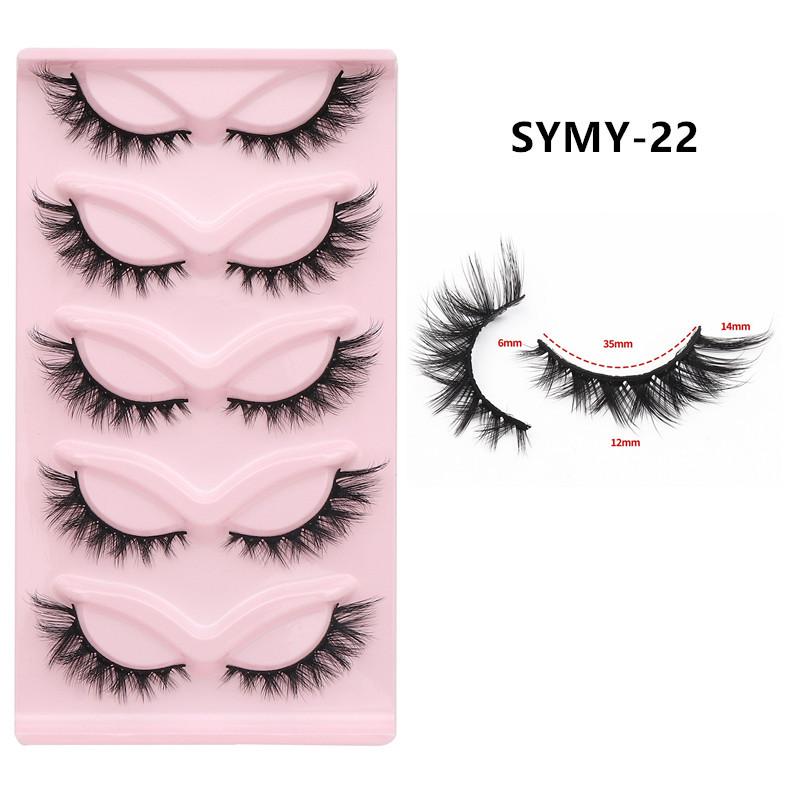 European and American Fox-Style Cat Eye Thick Synthetic False Eyelashes - 5 Pairs