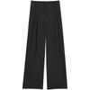 Petite Drapey High-Waisted Slimming Double-Button Pants for Women - Spring/Autumn