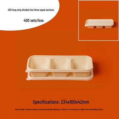 Disposable 3-Compartment Degradable Food Containers