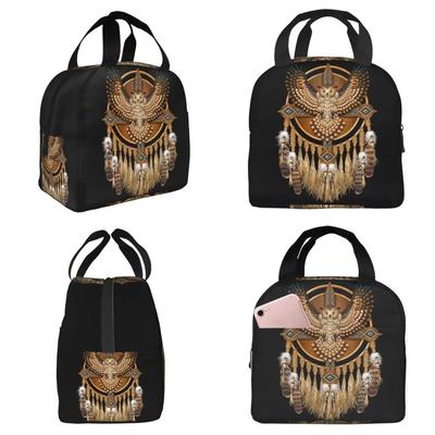 Native Mandala Owl American Insulated Lunch Bag for Women Office Cooler Thermal Food Box Tote Portable Lunch Boxes Container