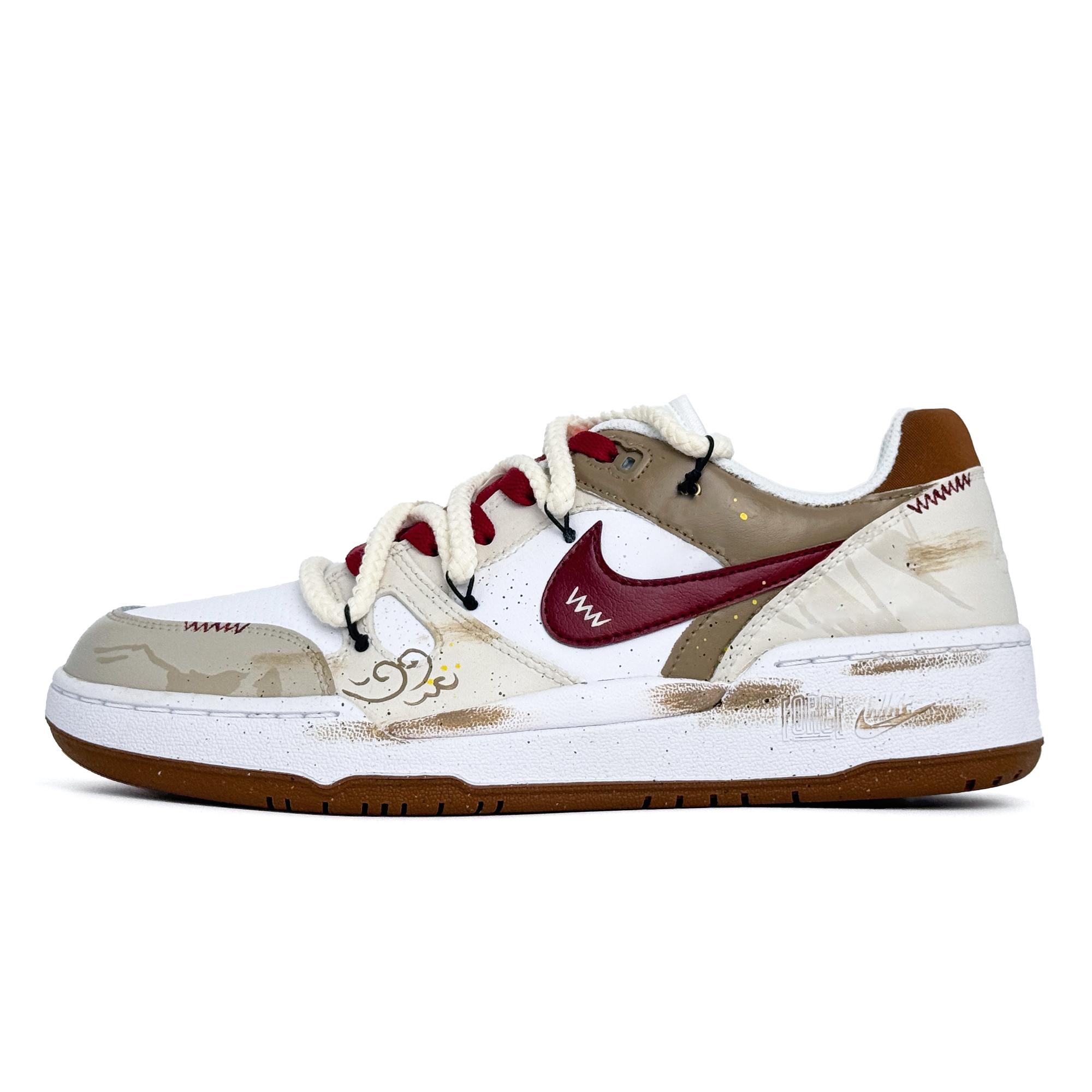 Nike Full Force Immediate Success Abrasion Resistant Low top Skateboard Shoes Men s Red Brown New HJ3485-121(Team1745-) 43