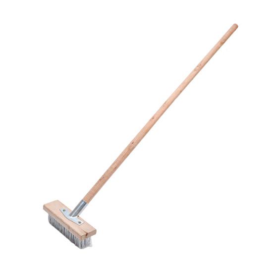 20/30/50CM Stainless Steel Wire Scrub Brush Heavy Duty Stiff Metal Bristle Scrubber Broom Outdoor Concrete Patio Floor Moss Removal Deck Brush