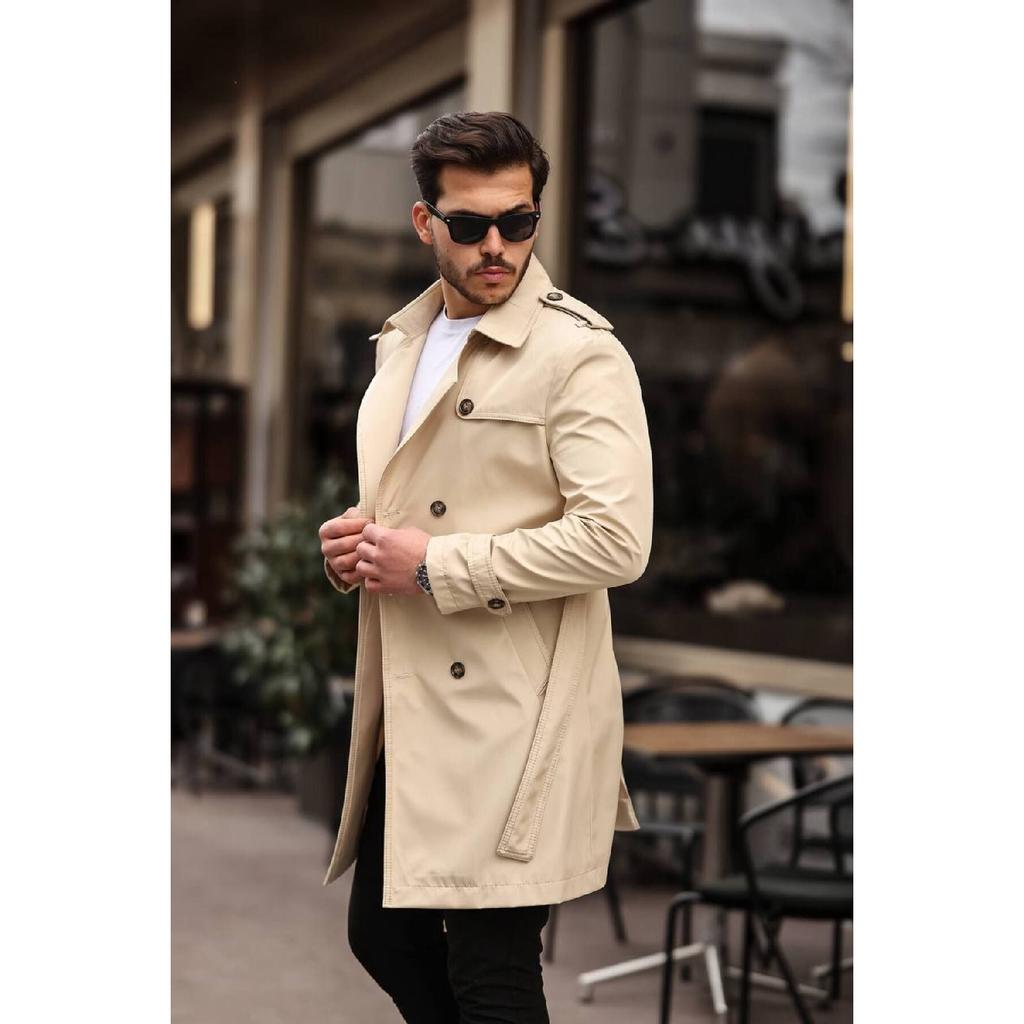 Men's Premium Epaulette Trench Coat Topcoat