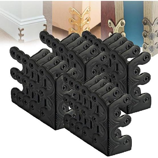 Skiffers Baseboard Corner Protectors | 20Pcs Solid Brass Skirting Board Corner Protector | Vintage Metal Aesthetic Home Decor Accessories for