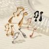 European and American jewelry liquid irregular geometric stud earrings sweet and cool personality design sense simple alloy water drop earrings