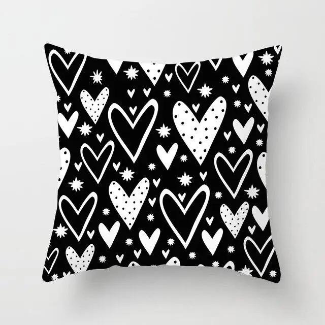 Car Home Living Room Simple Black And White Geometric Cushion Cover Modern Decorative Pillowcase Sofa  Pillow