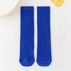 Korean-Style Candy Color Mid-Calf Cotton Socks for Girls and Babies - Thin, Double Needle, Spring & Autumn Piled Socks