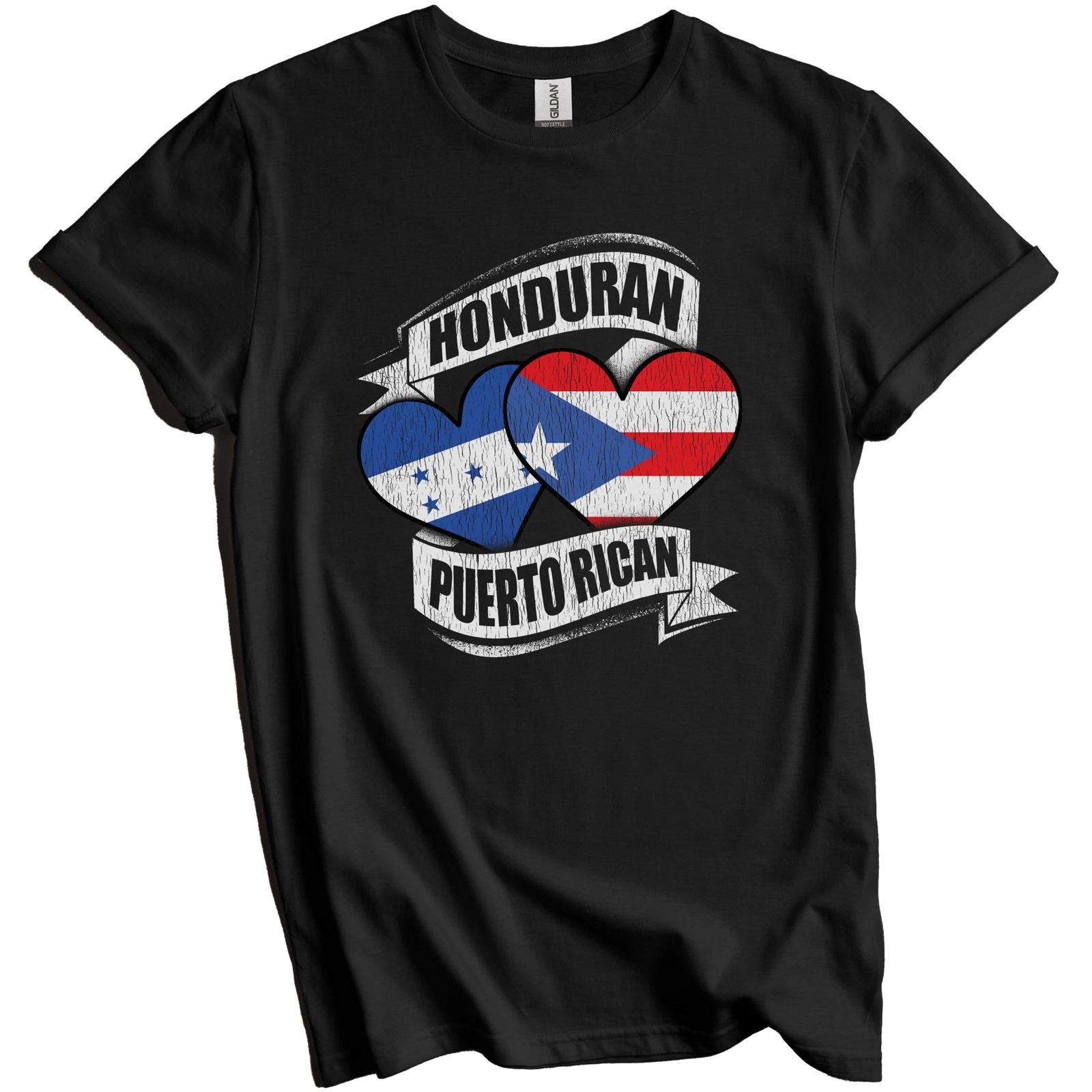 Honduran Puerto Rican Hearts Honduras Puerto Rico Flags T-Shirt 3XL