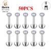 10/50PCS G23 Titanium Piercing Labret Lip Studs 16G CZ Internally Threaded Stud Earring Lip Ring Tragus Cartilage Helix Jewelry
