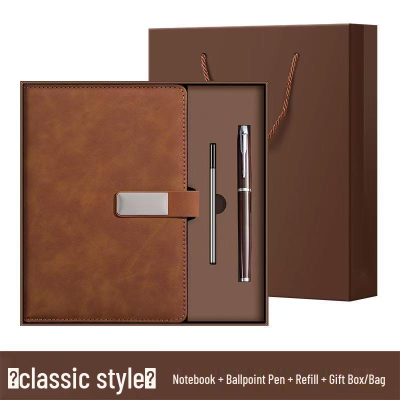 Personalized A5 Soft Leather Notebook Gift Set - Elegant Business Diary with Buckle