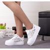 Summer New Lace-up Mesh Casual Shoes Flat-soled Thick-soled White Shoes Women's Breathable Hollowed-out Lace Muffin Women's Single Shoes